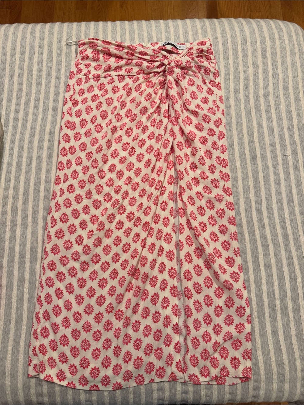 Women’s Cream & Pink Printed  Skirt